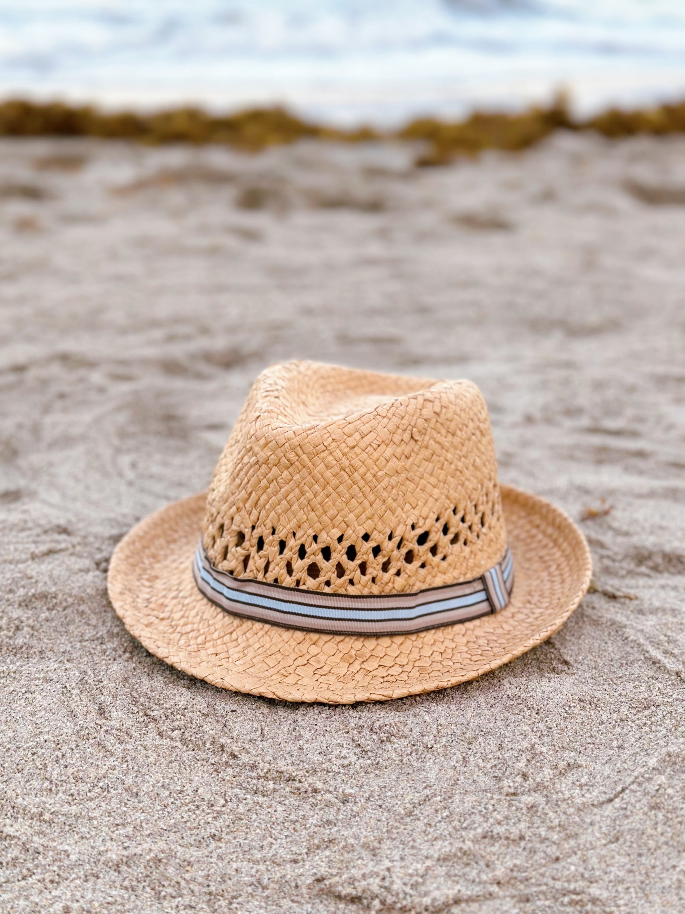 ‘Happier at the Beach’ Fedora Sun Hat